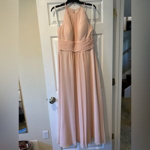 Full length Pearl Pink Bridesmaid’s Dress